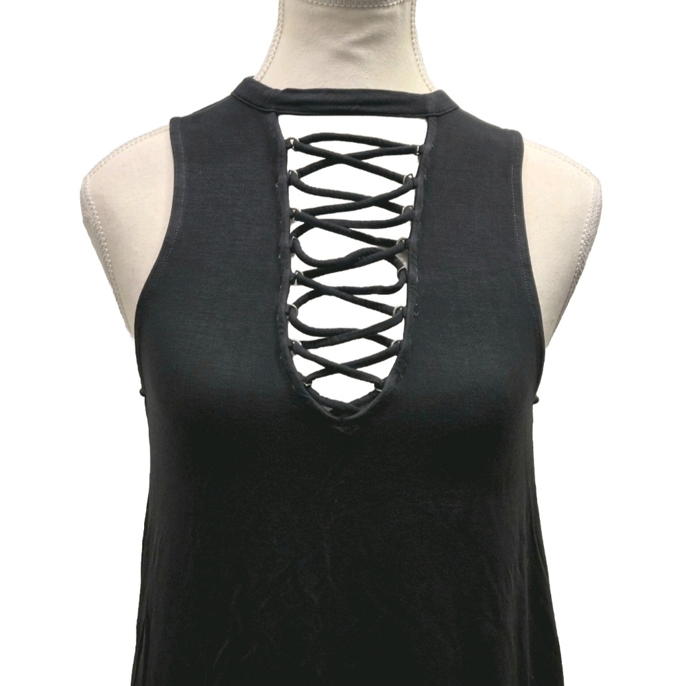 American Eagle Women's Soft & Sexy Tank Black Lacey Blouse Shirt XS